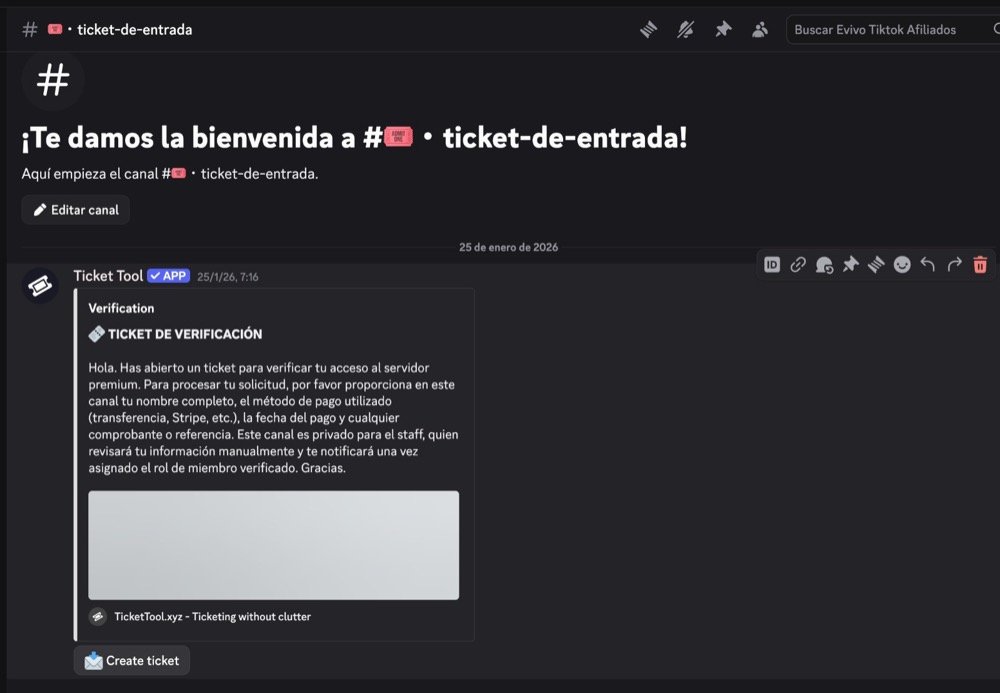Abrir un ticket de acceso en Discord